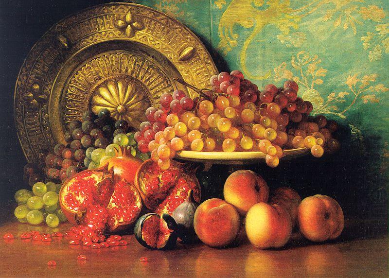 Figs, Pomegranates, Grapes and Brass Plate, George Henry Hall